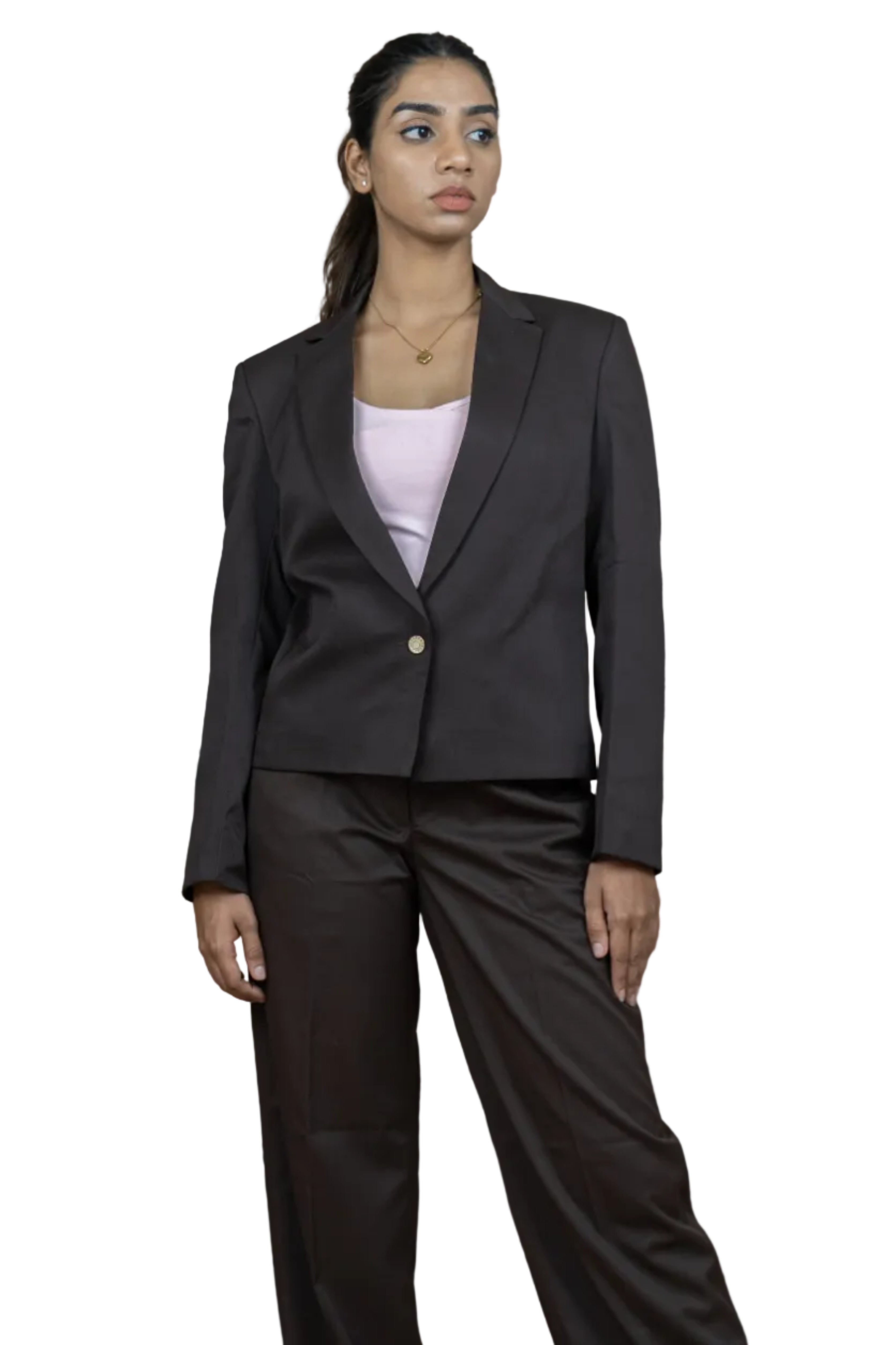 Forest Brown Crop Blazer
